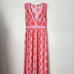 Cabana Life Spring Regatta Ruffle Sleeveless Maxi Dress Medium